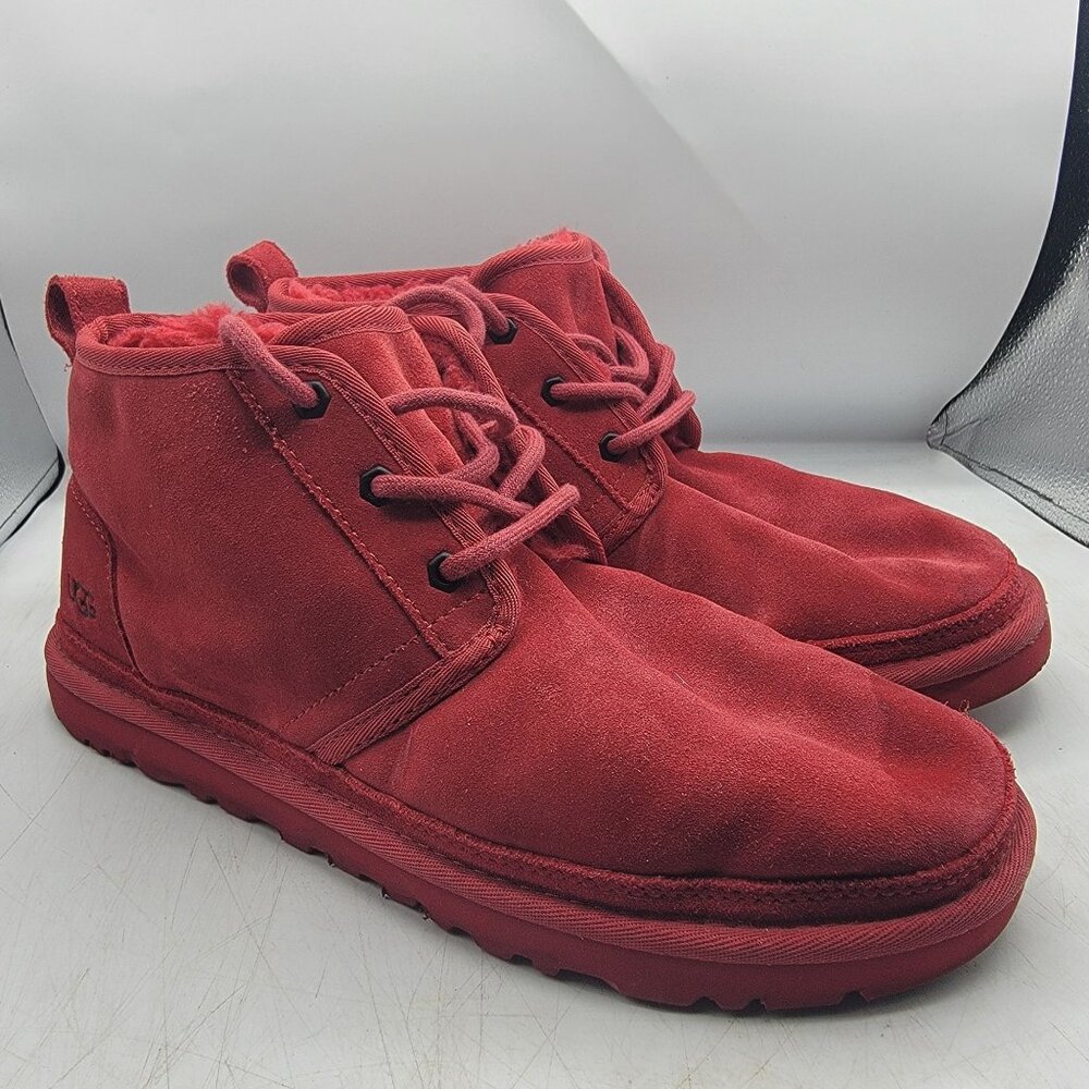 UGG Neumel Mens 10 Red Chukka Boots Lined Warm Casual Outdoors Walking 3236